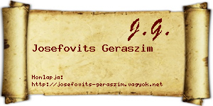 Josefovits Geraszim névjegykártya